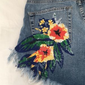 Zara Trafaluc denimwear high waist shorts size 4